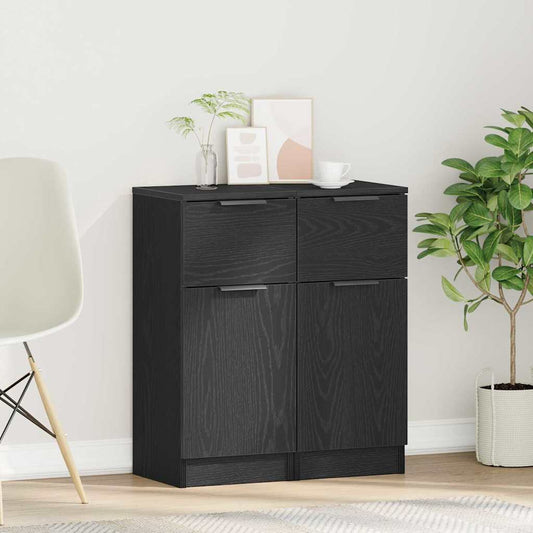 Sideboards 2 pcs Schwarze Eiche 30 x 30 x 70 cm Holzwerkstoff