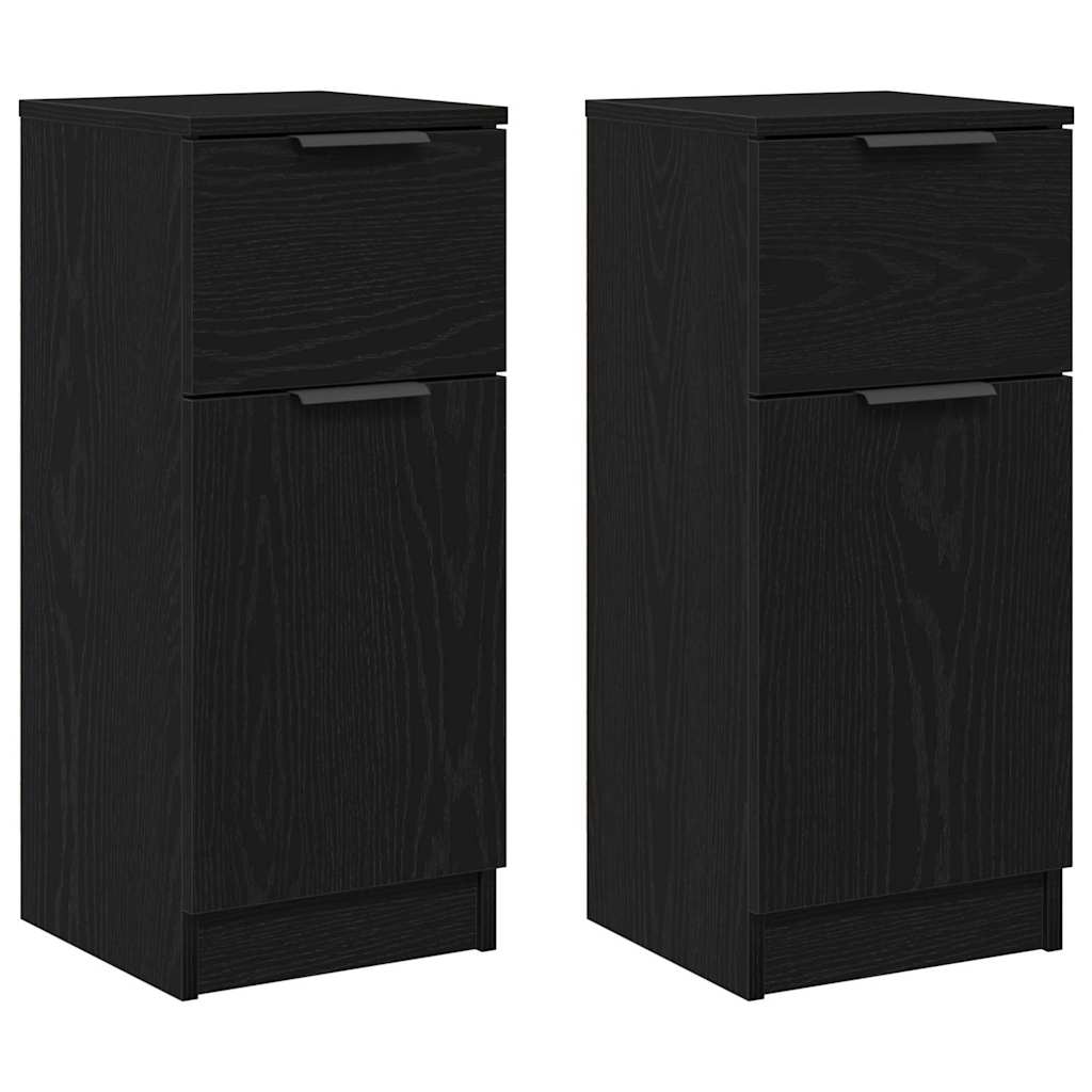 Sideboards 2 pcs Schwarze Eiche 30 x 30 x 70 cm Holzwerkstoff