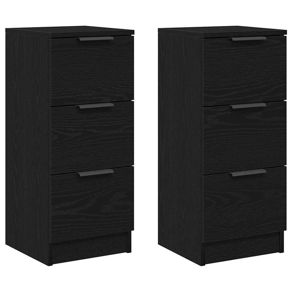 Sideboards 2 pcs Schwarze Eiche 30 x 30 x 70 cm Holzwerkstoff