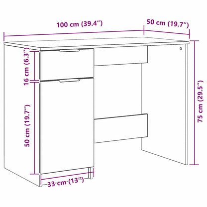 Schreibtisch Schwarze Eiche 100 x 50 x 75 cm Holzwerkstoff