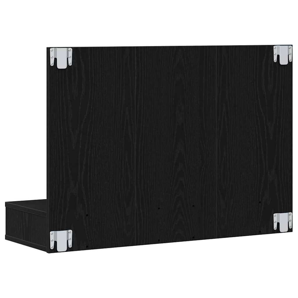 Spiegelschrank mit Regal Schwarz Eichen-Optik 90 x 31,5 x 62 cm