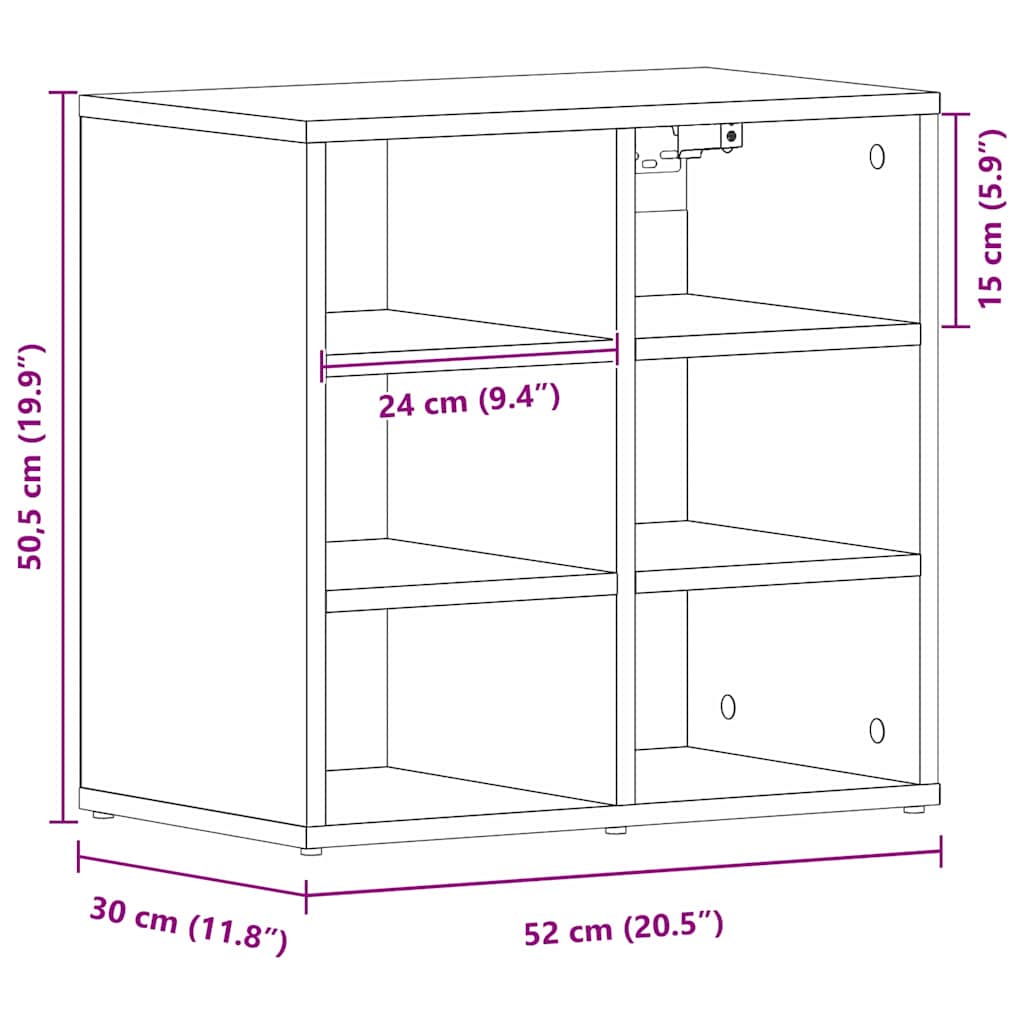 Schuhschrank Schwarze Eiche 52 x 30 x 50.5 cm Holzwerkstoff