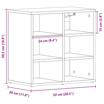 Schuhschrank Schwarze Eiche 52 x 30 x 50.5 cm Holzwerkstoff