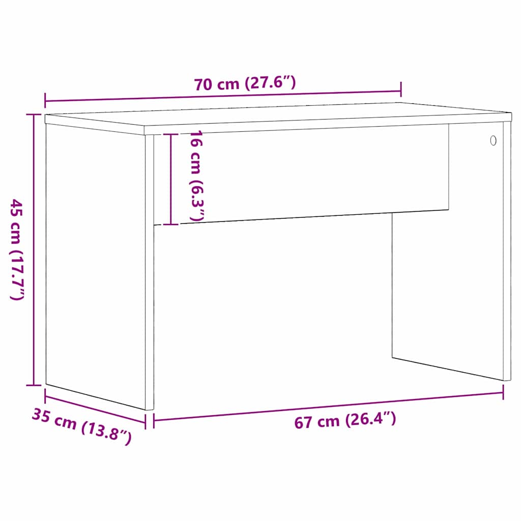 Kleiderhocker Schwarze Eiche 70 x 35 x 45 cm Holzwerkstoff