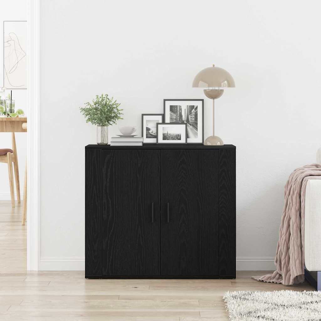 Sideboard Schwarze Eiche 80 x 33 x 70 cm Holzwerkstoff