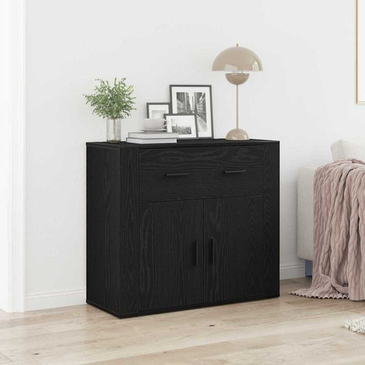 Sideboard Schwarze Eiche 80 x 33 x 70 cm Holzwerkstoff