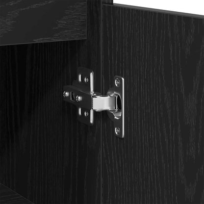 Badezimmerschrank mit Tür Schwarz Eichen-Optik 30 x 30 x 100 cm
