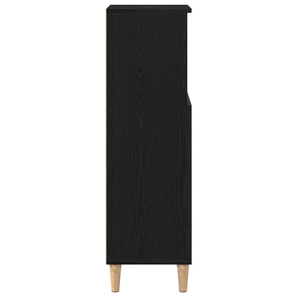 Badezimmerschrank mit Tür Schwarz Eichen-Optik 30 x 30 x 100 cm