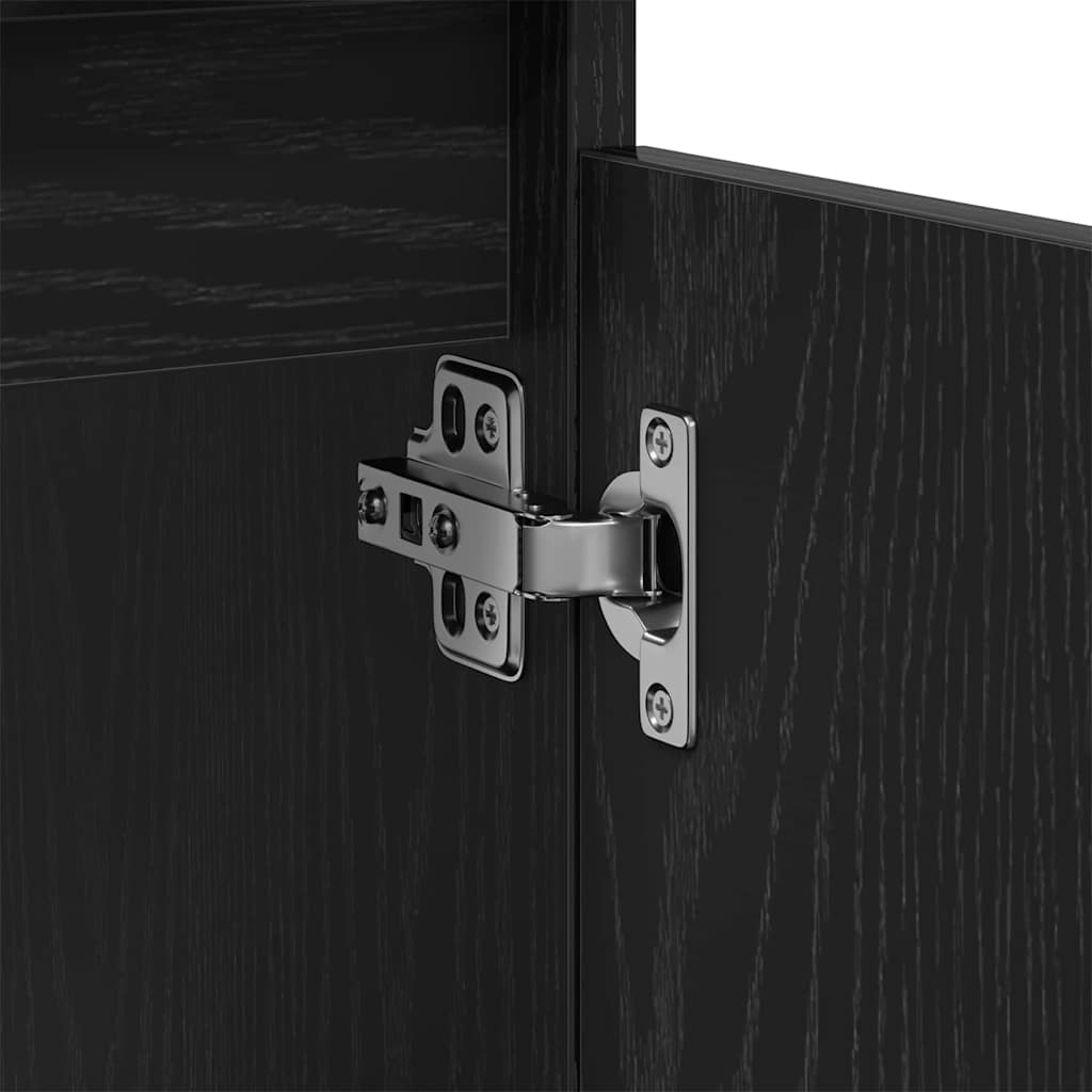 Spülenschrank mit Regal Schwarz Eichen-Optik 58 x 33 x 60 cm