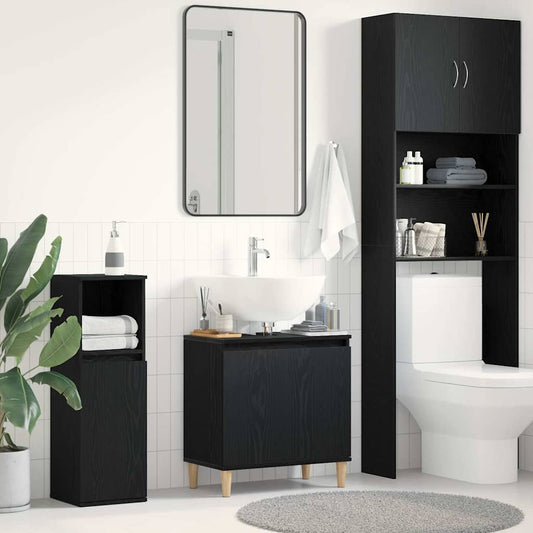 Waschbeckenunterschrank Schwarze Eiche 58x33x60 cm Holzwerkstoff