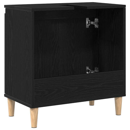 Spülenschrank mit Regal Schwarz Eichen-Optik 58 x 33 x 60 cm
