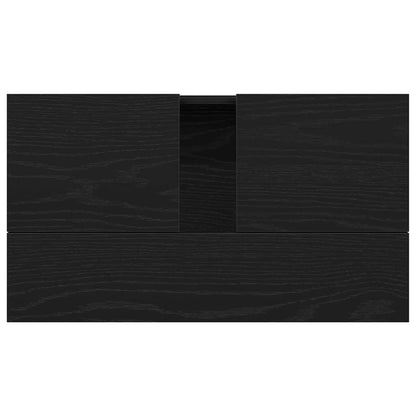Spülenschrank mit Regal Schwarz Eichen-Optik 58 x 33 x 60 cm