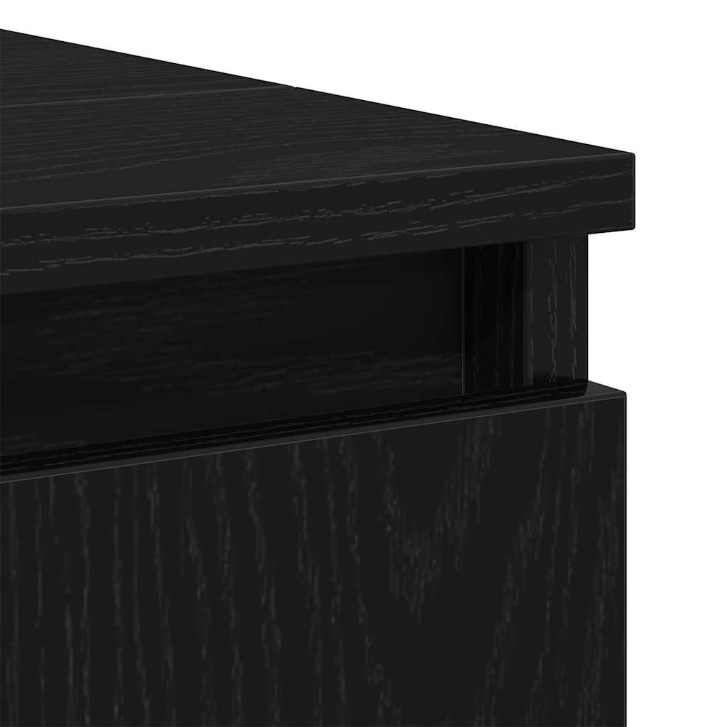 Spülenschrank mit Regal Schwarz Eichen-Optik 58 x 33 x 60 cm