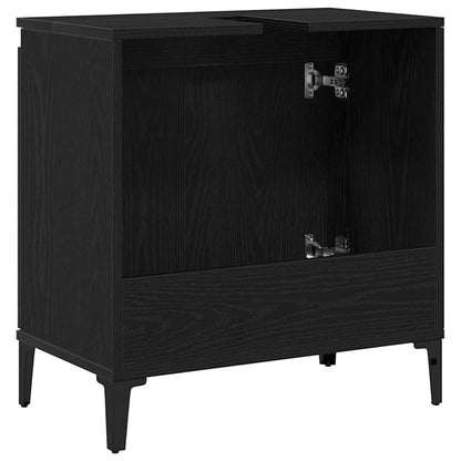 Spülenschrank mit Regal Schwarz Eichen-Optik 58 x 33 x 60 cm
