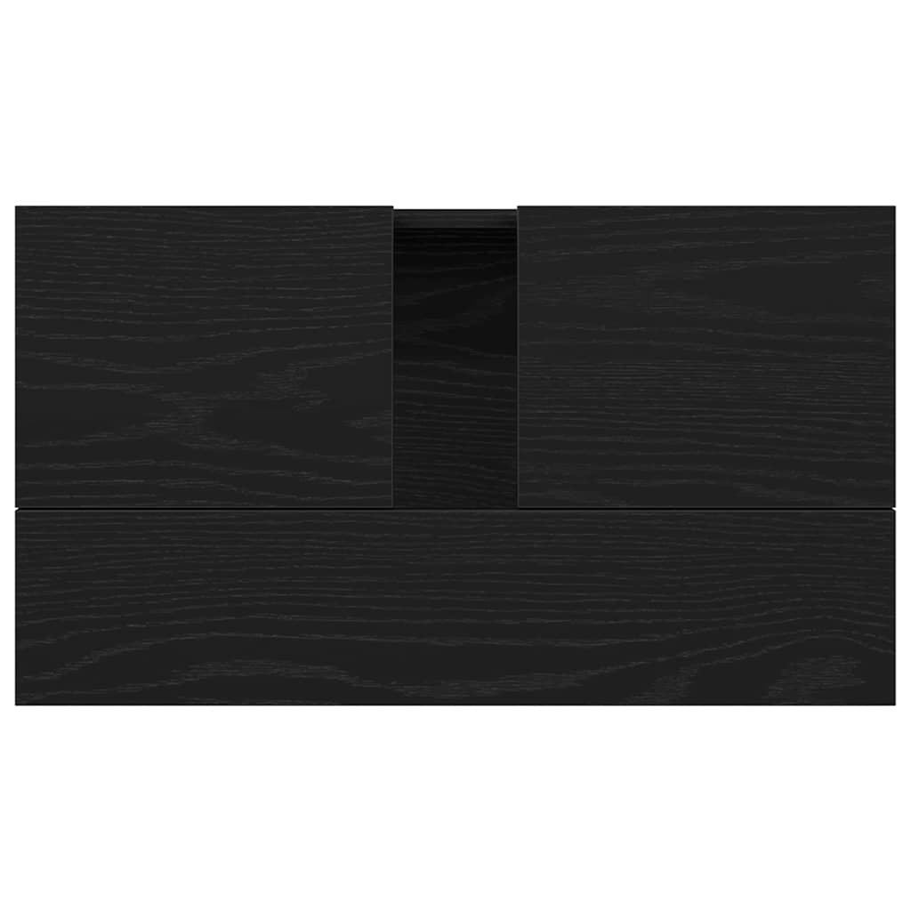 Spülenschrank mit Regal Schwarz Eichen-Optik 58 x 33 x 60 cm
