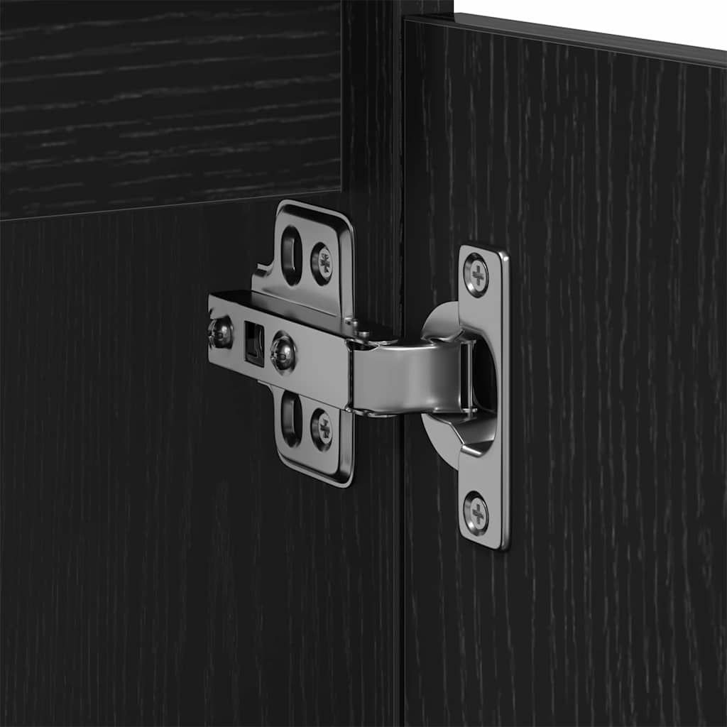 Badezimmerschrank mit Tür Schwarz Eichen-Optik 65 x 33 x 60 cm