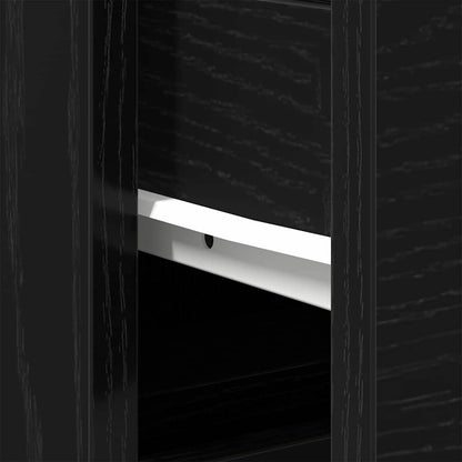 Badezimmer Schrank mit Tür Schwarz Eichen-Optik 65 x 33 x 60 cm