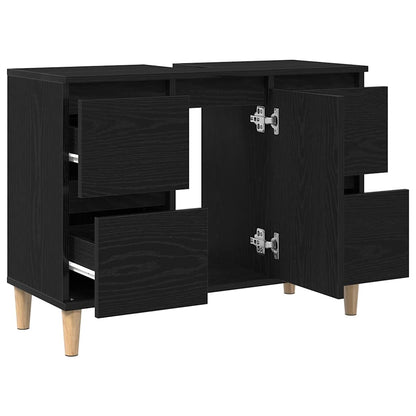 Spülenschrank Schwarze Eiche 80 x 33 x 60 cm Holzwerkstoff