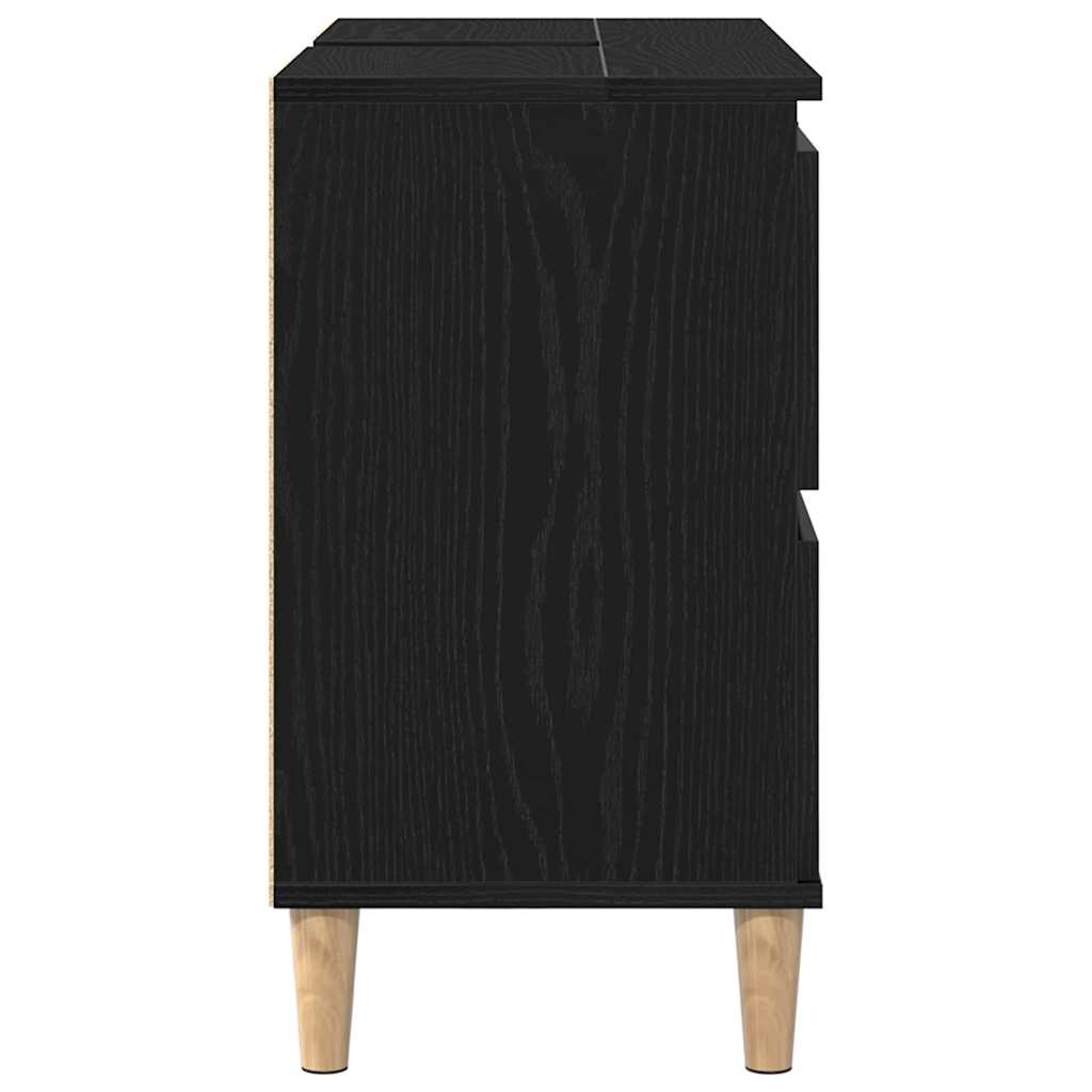 Spülenschrank Schwarze Eiche 80 x 33 x 60 cm Holzwerkstoff