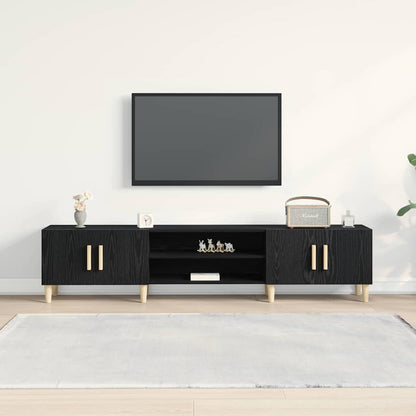 TV-Tisch Schwarz Eichen-Optik 180 x 31,5 x 40 cm Holzwerkstoff