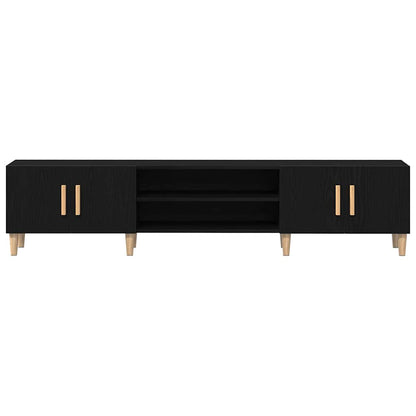 TV-Tisch Schwarz Eichen-Optik 180 x 31,5 x 40 cm Holzwerkstoff