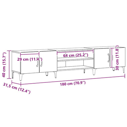 TV-Schrank Schwarze Eiche 180 x 31,5 x 40 cm Holzwerkstoff