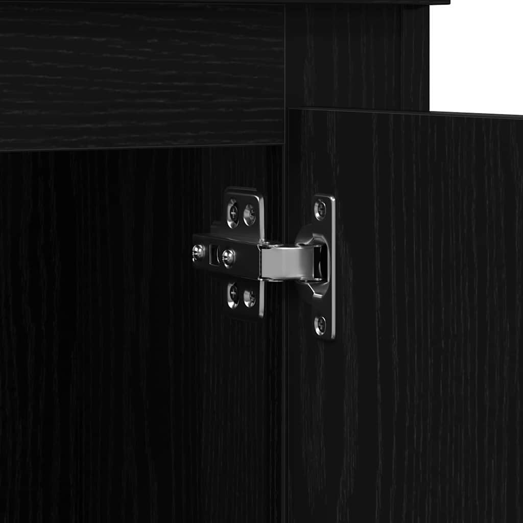 Highboard Schwarz Eichen-Optik 36 x 35.5 x 103.5 cm