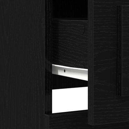 Highboard Schwarz Eichen-Optik 36 x 35.5 x 103.5 cm