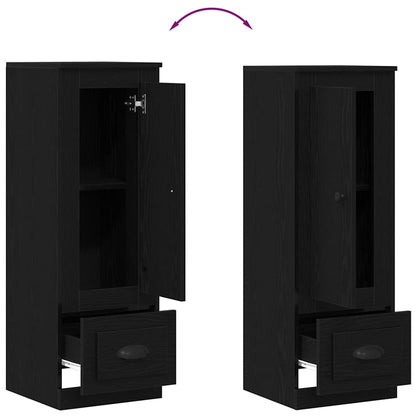 Highboard Schwarz Eichen-Optik 36 x 35.5 x 103.5 cm