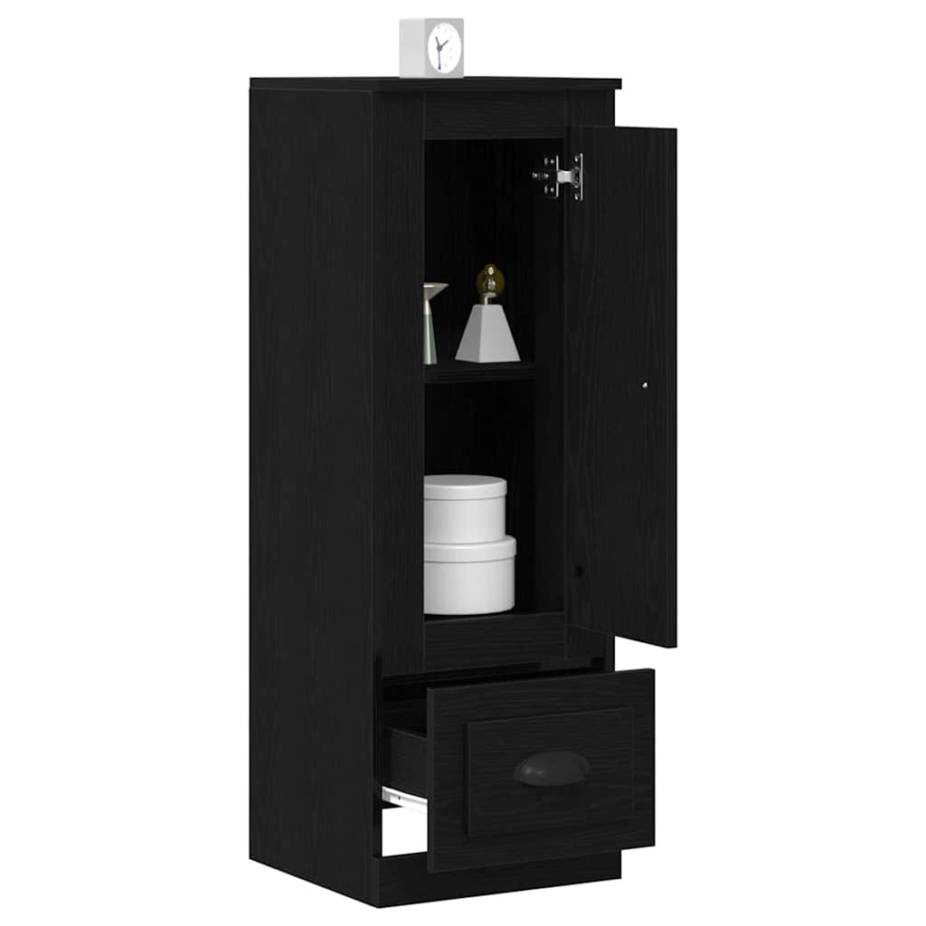 Highboard Schwarz Eichen-Optik 36 x 35.5 x 103.5 cm