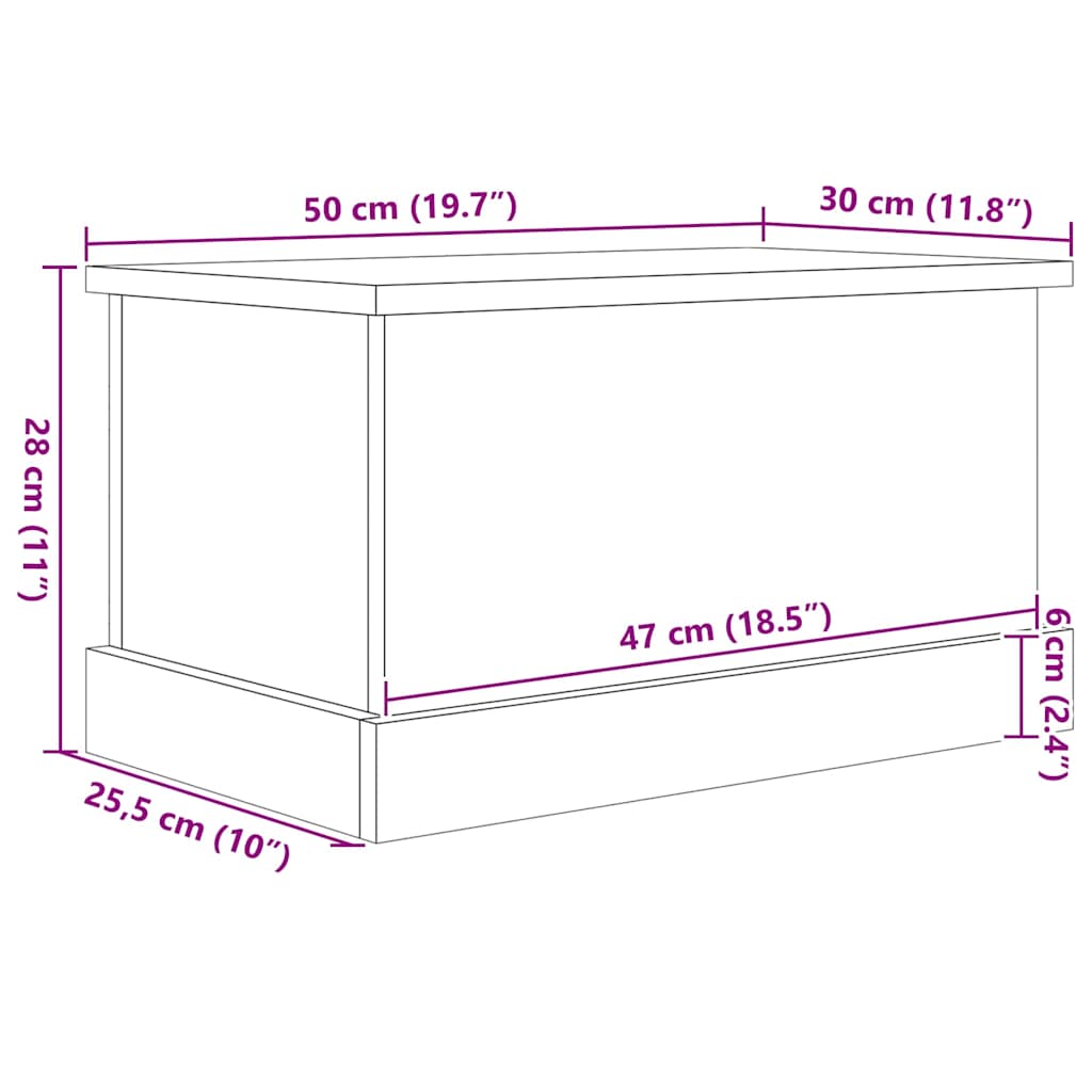 Aufbewahrungsbox Schwarze Eiche 50 x 30 x 28 cm Holzwerkstoff