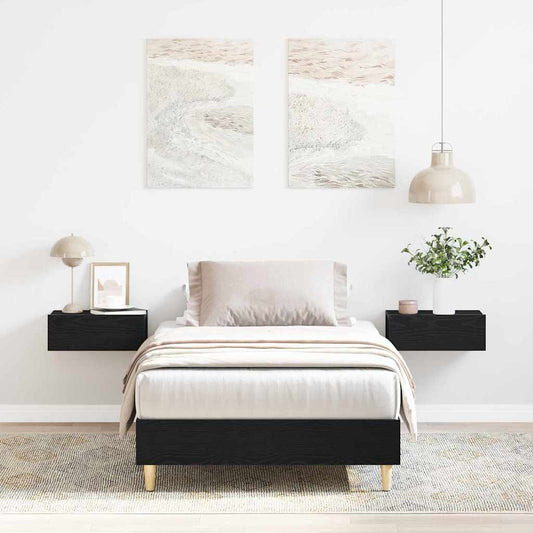 Bettgestell Schwarze Eiche 90 x 200 cm Holzwerkstoff