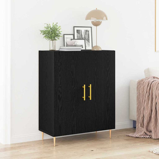 Sideboard Schwarz Eichen-Optik 69,5 x 34 x 90 cm Holzwerkstoff
