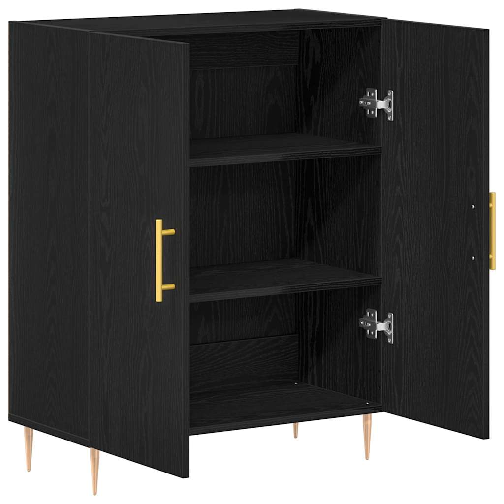 Sideboard Schwarz Eichen-Optik 69,5 x 34 x 90 cm Holzwerkstoff