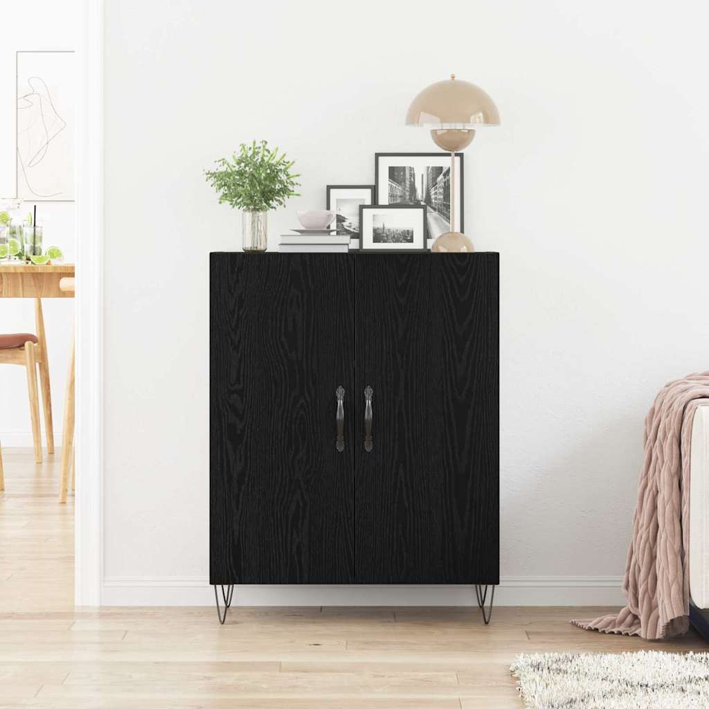 Sideboard Schwarze Eiche 69.5 x 34 x 90 cm Holzwerkstoff