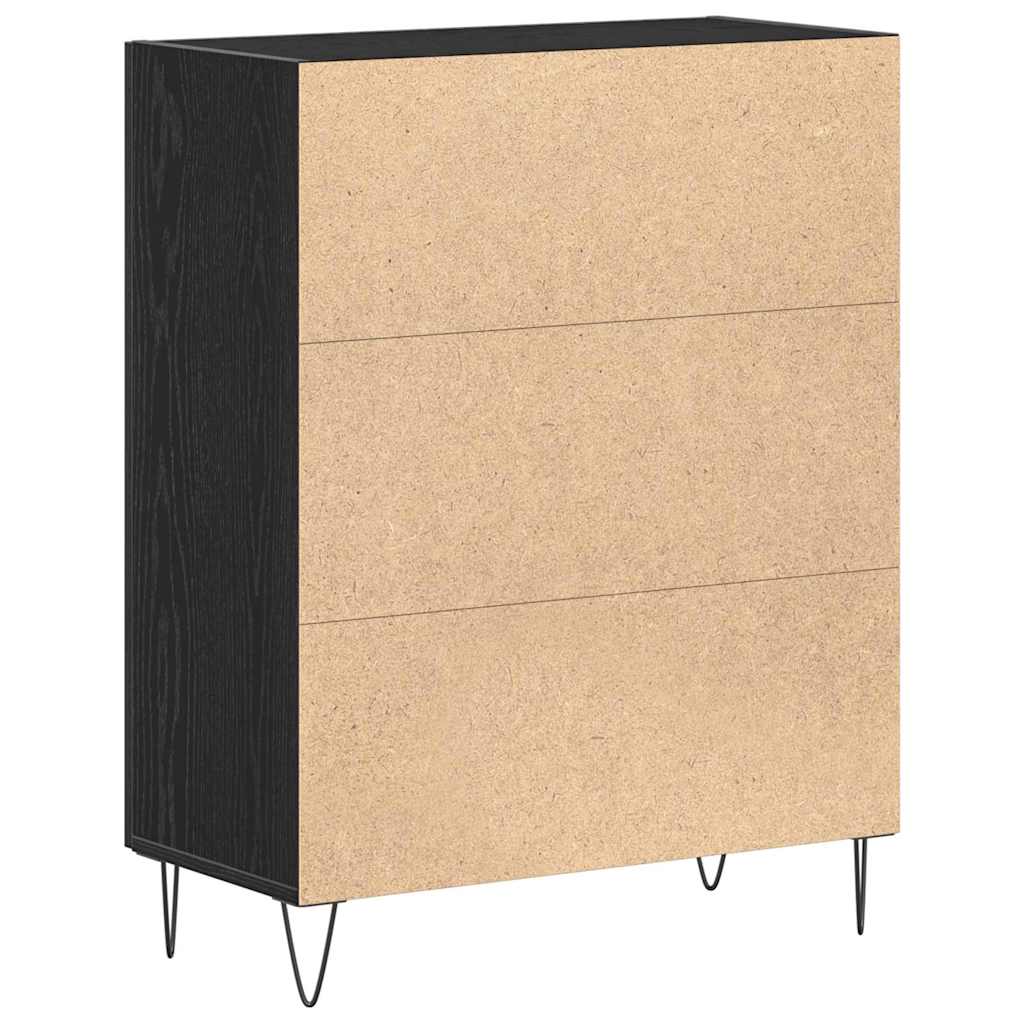 Sideboard Schwarze Eiche 69.5 x 34 x 90 cm Holzwerkstoff