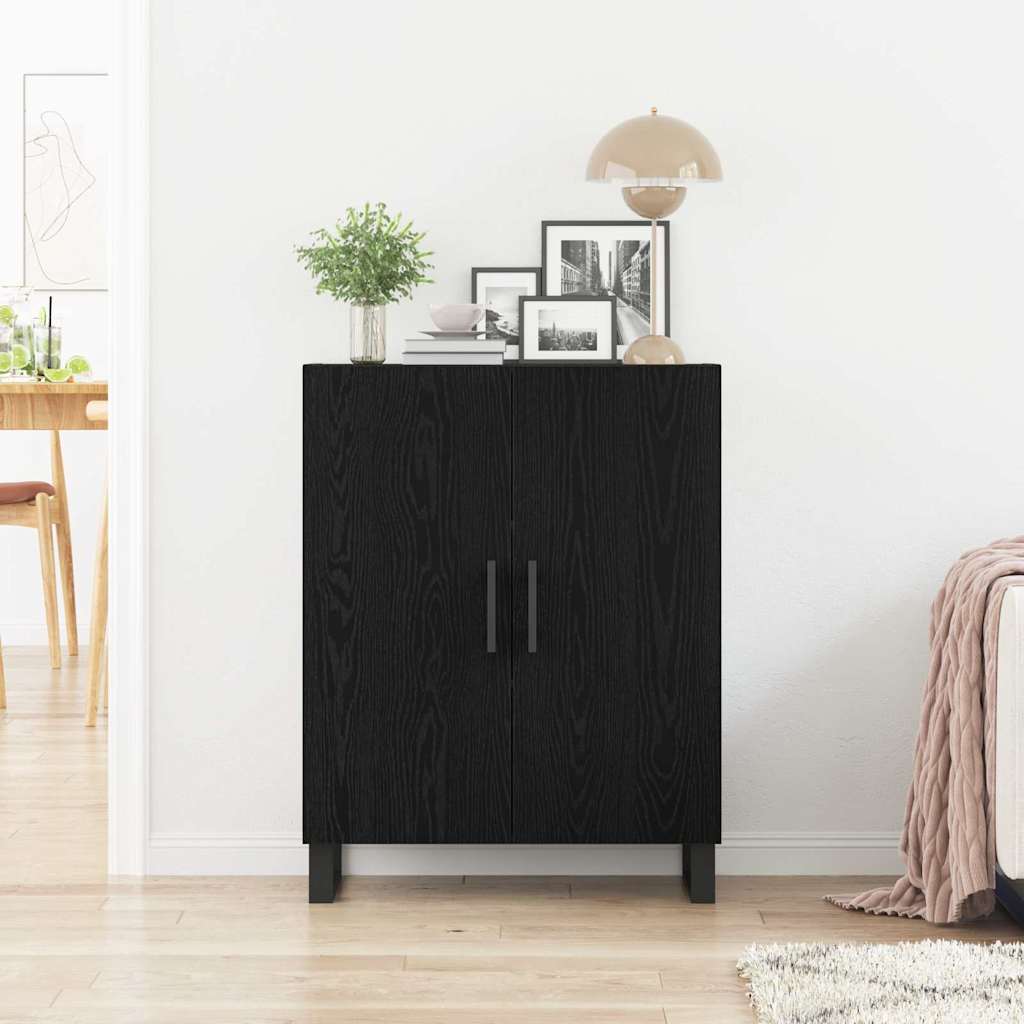 Sideboard Schwarze Eiche 69.5 x 34 x 90 cm Holzwerkstoff