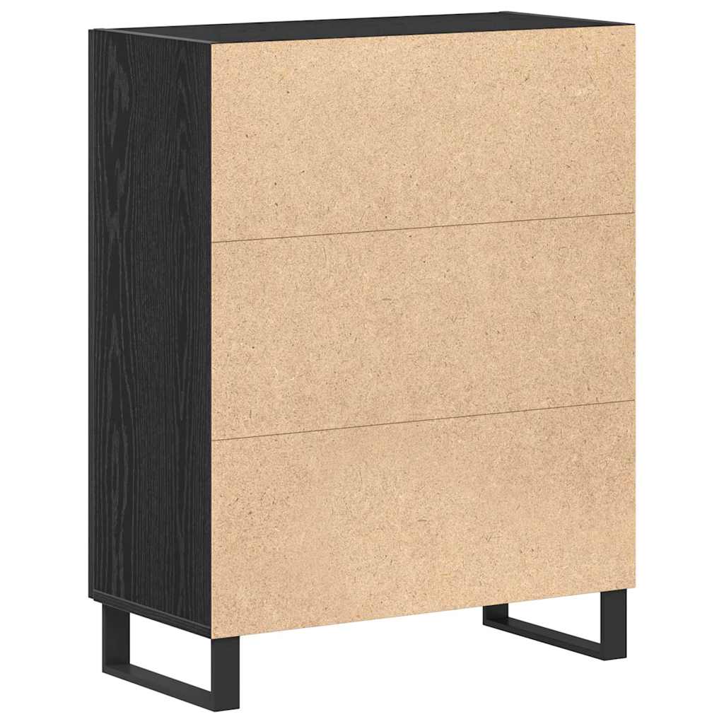 Sideboard Schwarze Eiche 69.5 x 34 x 90 cm Holzwerkstoff
