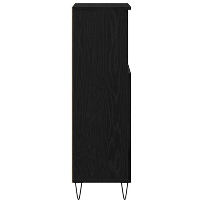 Badezimmer Schrank mit Speicher Schwarze Eiche 30 x 30 x 100 cm