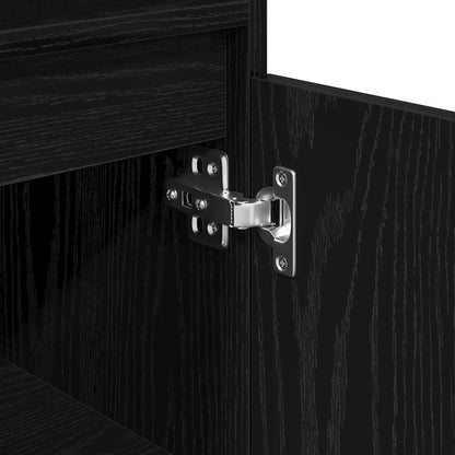 Badezimmer Schrank Schwarz Eichen-Optik 30 x 30 x 100 cm