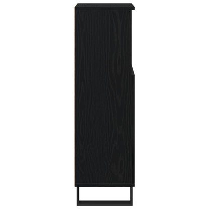 Badezimmer Schrank Schwarz Eichen-Optik 30 x 30 x 100 cm