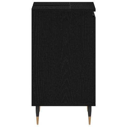 Waschbeckenunterschrank Schwarz Eichen-Optik 58 x 33 x 60 cm