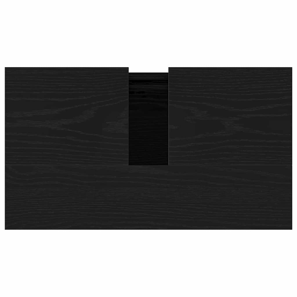Waschbeckenunterschrank Schwarz Eichen-Optik 58 x 33 x 60 cm
