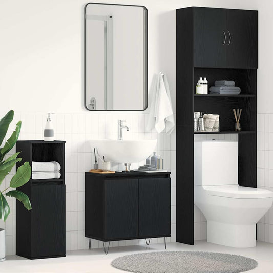 Waschtisch Schwarz Eichen-Optik 58 x 33 x 60 cm Holzwerkstoff