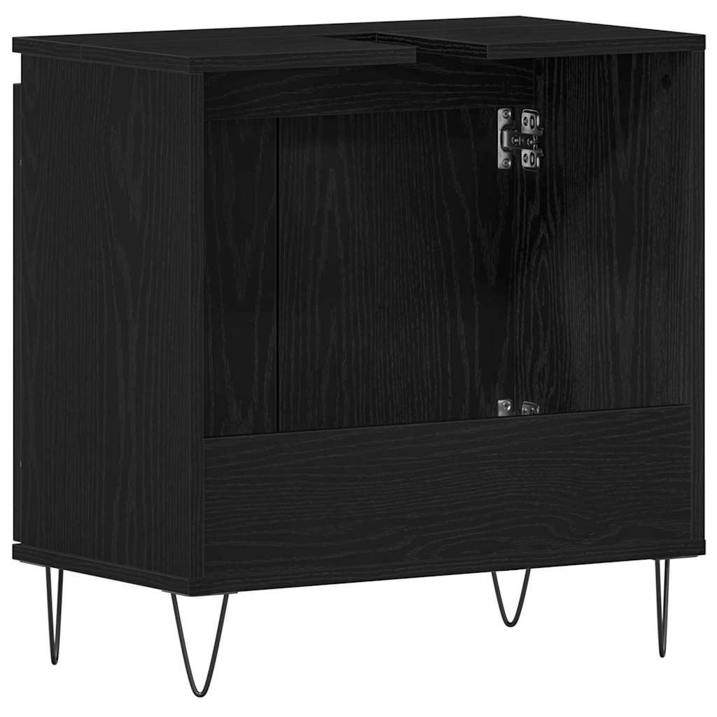 Waschtisch Schwarz Eichen-Optik 58 x 33 x 60 cm Holzwerkstoff
