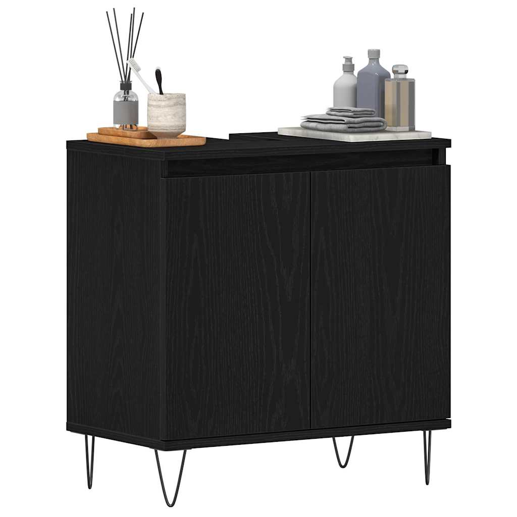 Waschtisch Schwarz Eichen-Optik 58 x 33 x 60 cm Holzwerkstoff