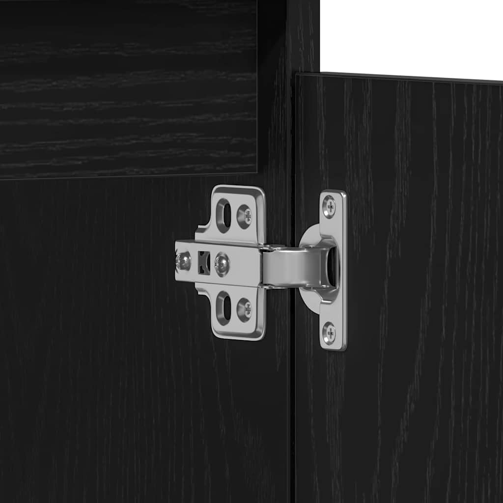 Waschbeckenschrank mit Tür Schwarz Eichen-Optik 58 x 33 x 60 cm