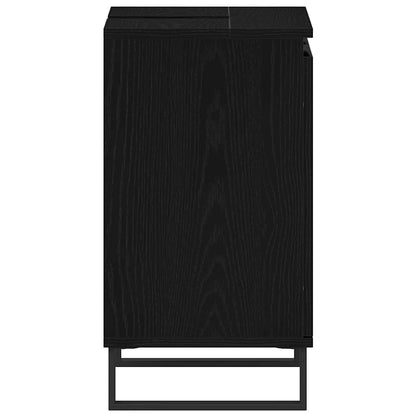Waschbeckenunterschrank mit Tür Schwarze Eiche 58 x 33 x 60 cm