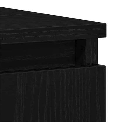 Waschbeckenschrank mit Tür Schwarz Eichen-Optik 80 x 33 x 60 cm