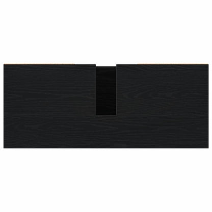Waschbeckenschrank mit Tür Schwarz Eichen-Optik 80 x 33 x 60 cm